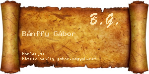 Bánffy Gábor névjegykártya